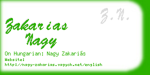 zakarias nagy business card
